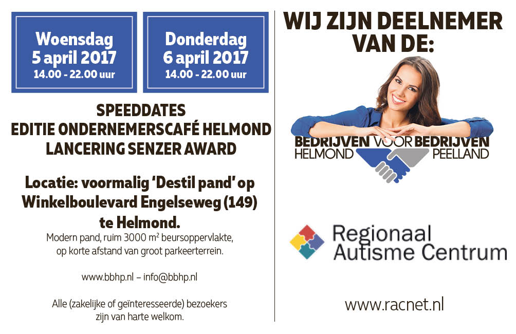 Heeft u autisme of ken u iemand die autisme heeft? Kom dan langs bij de stand van Regionaal Autisme Centrum voor een praatje #bbhp17