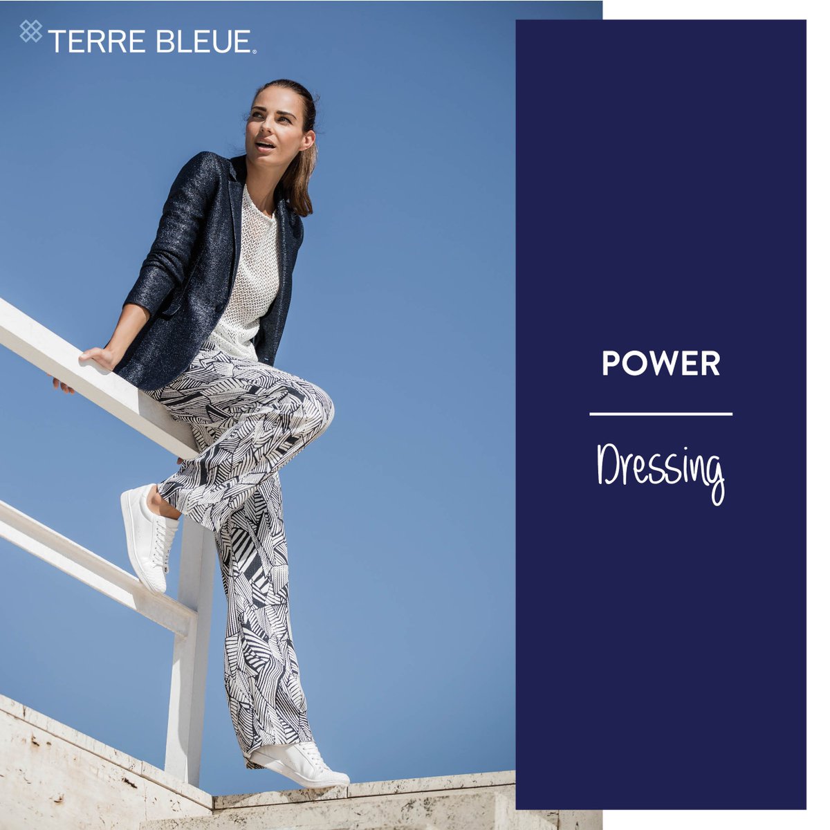 They say real power comes from within. But when you do want to add a little extra, here’s how to power dress in #TerreBleue. 💪 #GetTheLook