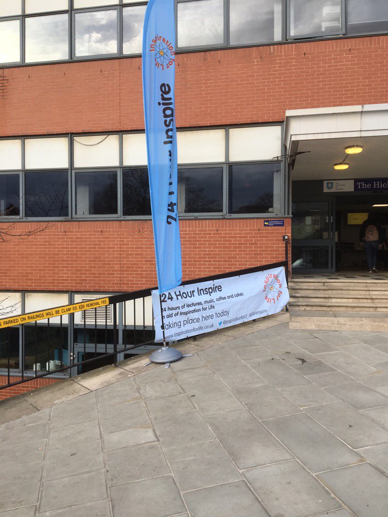 caseystrine's tweet photo. Wow, banners at the entrance this year. Closest I'm getting to Glastonbury... #boringoldguy #24hrinspire https://t.co/jr1jE7lMxN