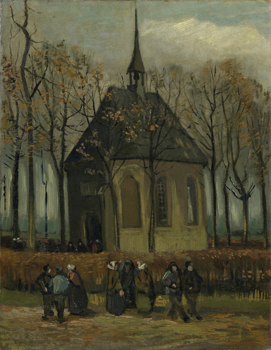 vangoghmuseum's tweet photo. A personal painting, Vincent painted this as a gift for his mother. It shows the church where his father was the minister #vangoghreturns https://t.co/IALTpinqWy