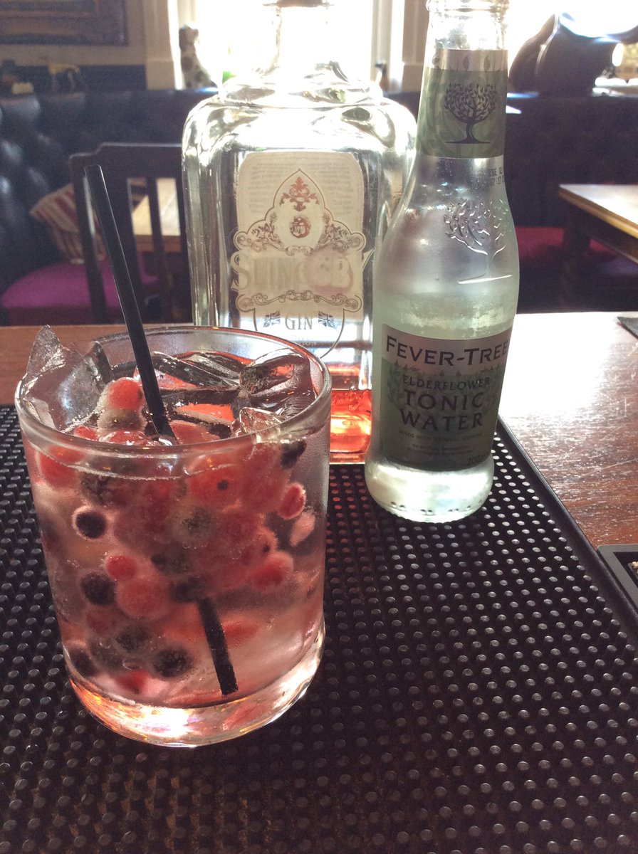 biwqueenshead's tweet photo. If you've not tried a @slingsbysocial  rhubarb gin complemented with a elderflower fever-tree tonic can you even call yourself a gin lover? https://t.co/Tjn2XRuoOR