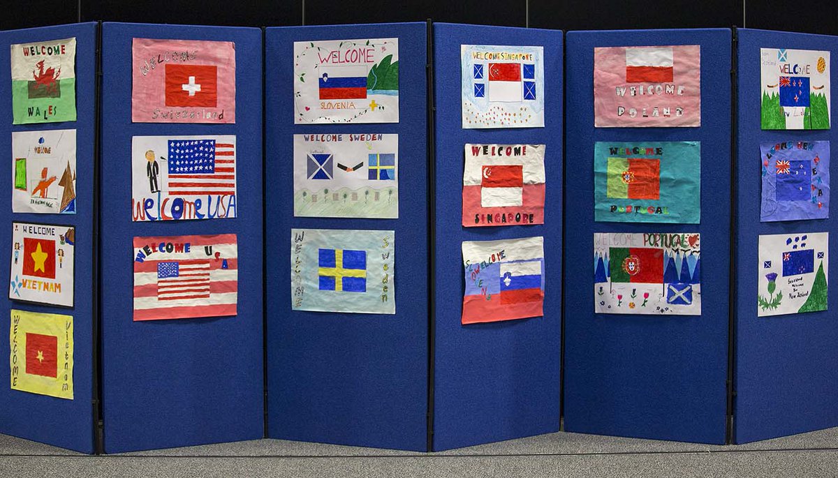 ISTP17's tweet photo. Primary pupils' posters say "Welcome to Edinburgh" to #ISTP2017 participants. Thanks to @DunbarPrimary @StAlbertsG41 and Ayton PS! https://t.co/osLqSTrAej