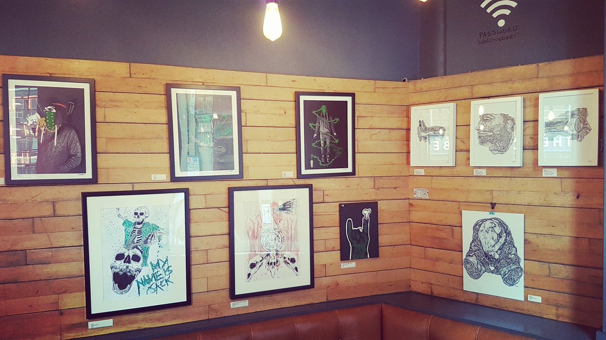 misslucyunicorn's tweet photo. Spent some time in @BrewDogNotts yesterday putting up pieces from the very talented @HKIllustrator, @Goddamn_I_am, and @MUUGartnotts. 👌 https://t.co/vIKRzCzN4n