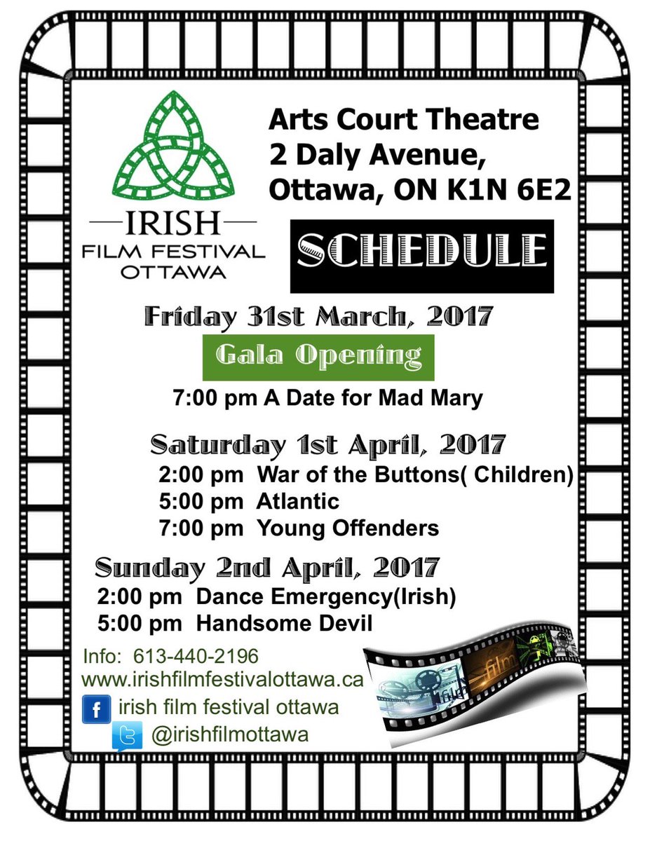 OttawaFestivals's tweet photo. An exciting weekend ahead! #ottevents RT @IrishFilmOttawa: #IFFO17 kicks off tonight! https://t.co/C2x6K4MDh4