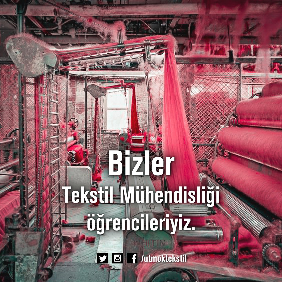 utmoktekstil's tweet photo. Bizler tekstil mühendisliği öğrencileriyiz.
Gelişmiş ve lider Türkiye yolunda Tekstil sektörünün ülkemiz için öneminin farkındayız.
|@itutek https://t.co/URxFzVkUXW