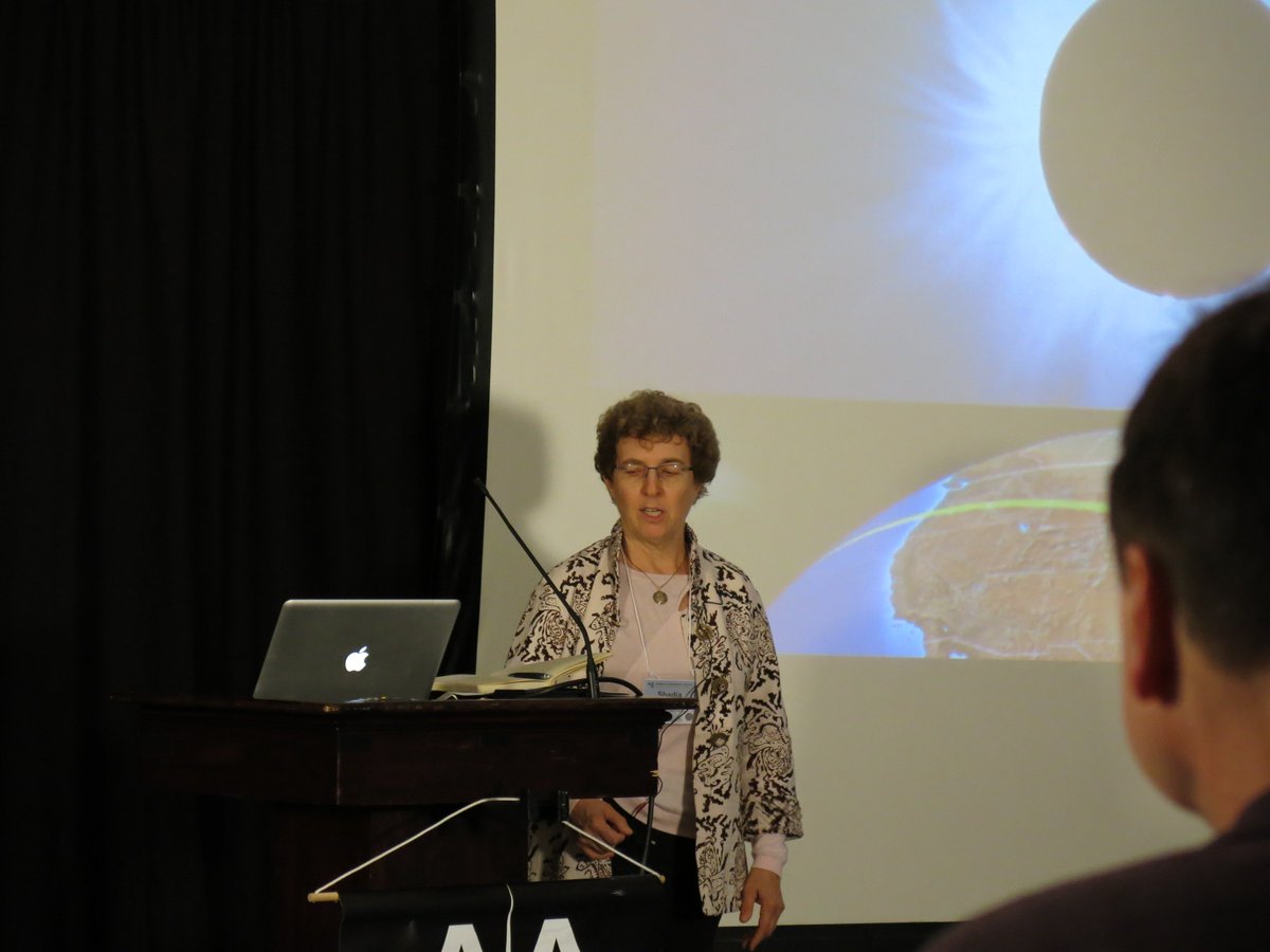b__baer's tweet photo. Shadia Habbal, @Stardustspeck and Michael Bakich kicking off the AAS #Eclipseworkshop in Columbia, SC.  #Eclipse2017 https://t.co/JkiqE3QrlR