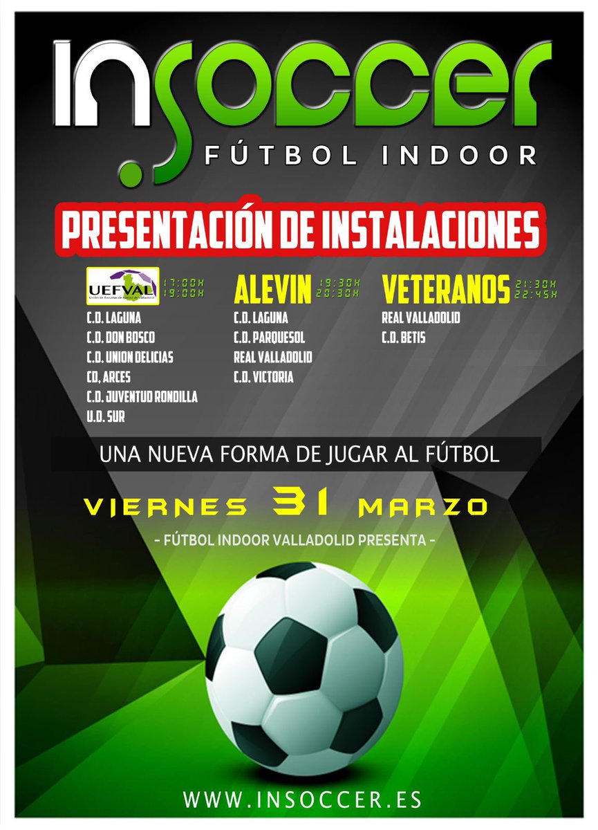 BZarandona's tweet photo. Hoy cartel de lujo @_Insoccer os esperamos @CDVictoriaCF @CDParquesol @CDLagunaVall @BoscoValladolid @uefval @cdarces @CDUnionDelicias https://t.co/059LTipgy0