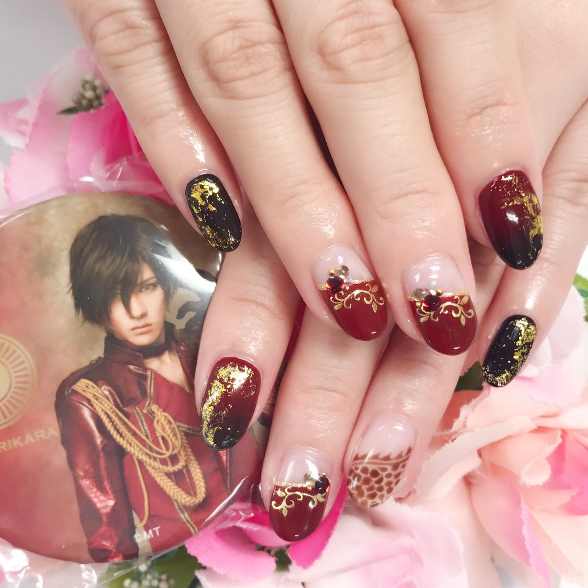 Nail Salon Muah モチーフネイル お客様オーダー ミュージカル刀剣乱舞 大倶利伽羅 刺青風に龍を入れさせていただきました これから大阪 凱旋と楽しみですね ご来店ありがとうございました