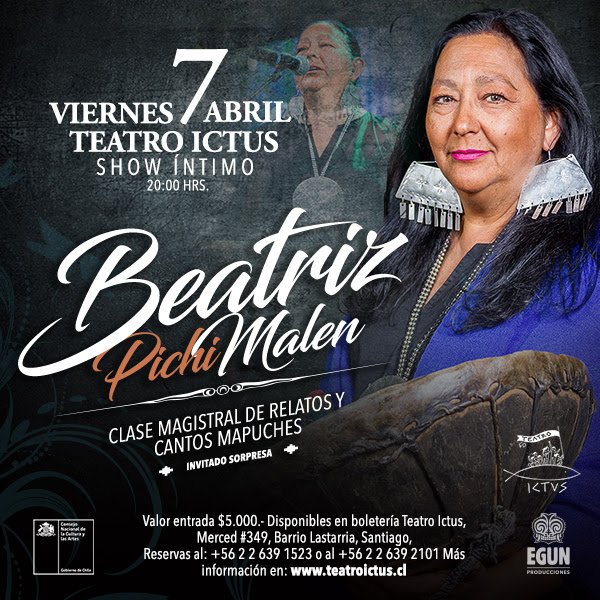 iculturas_CL's tweet photo. 7 de abril. Beatriz Pichi Malen https://t.co/AIqCW57CX8
