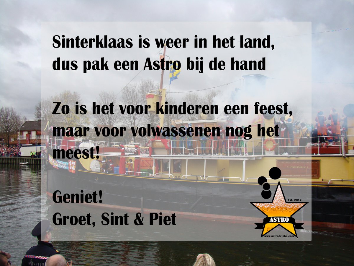Astrodrinks's tweet photo. Welkom Sinterklaas!! 💫 https://t.co/WKyHlAPltu