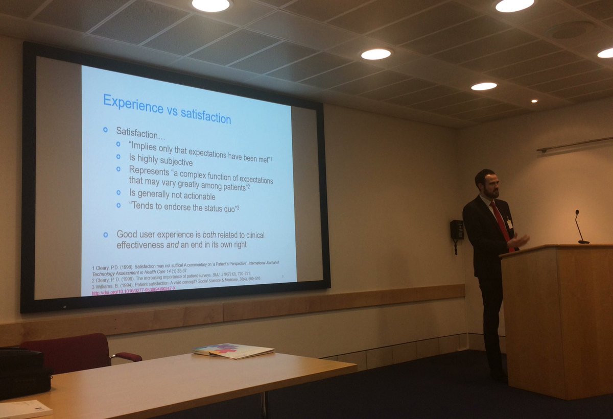 ISPOG_org's tweet photo. @RCObsGyn #BSBOG @PickerInst Lucas Daley: moving from measuring patient  satisfaction to measuring experience: "See through patient eyes" https://t.co/wqbRtdwE3t
