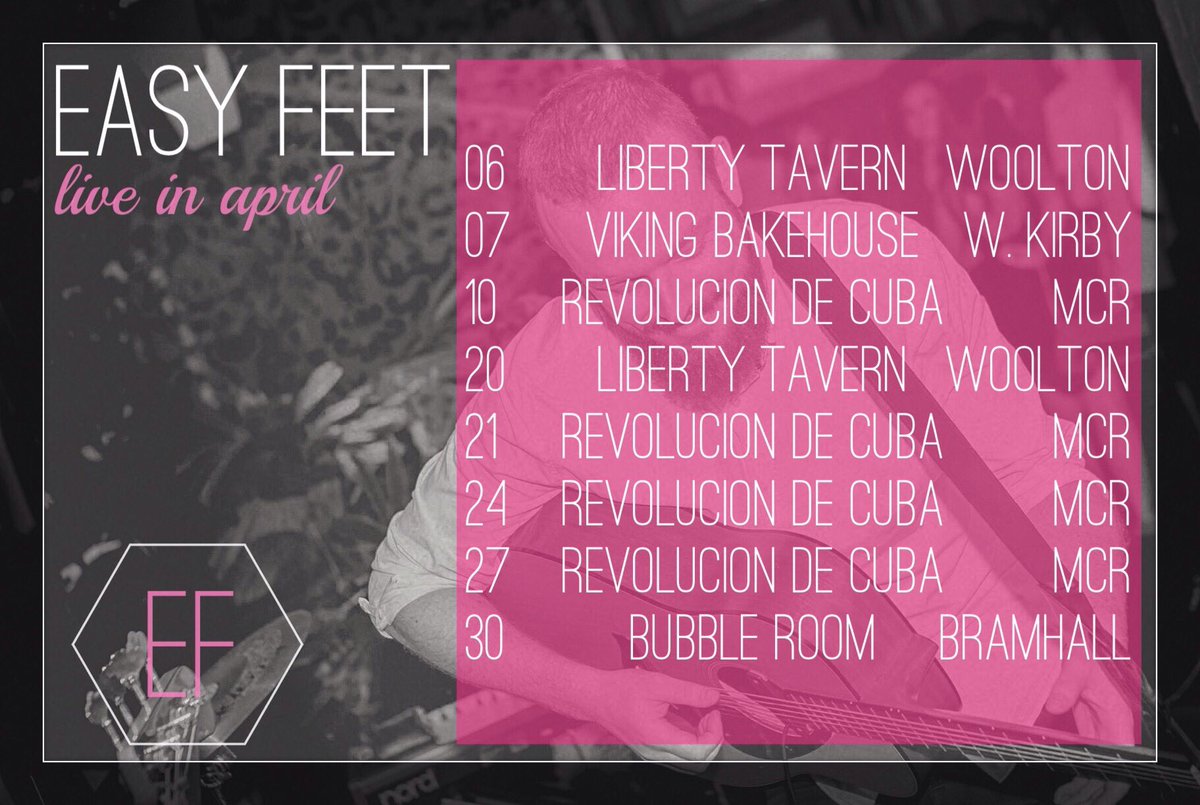 EasyFeetBand's tweet photo. APRIL!🙋🌸🎀💕 @LibTavern @TheVikingWK @DeCubaMCR @TheBubbleRoom https://t.co/YtT8GQWoHC