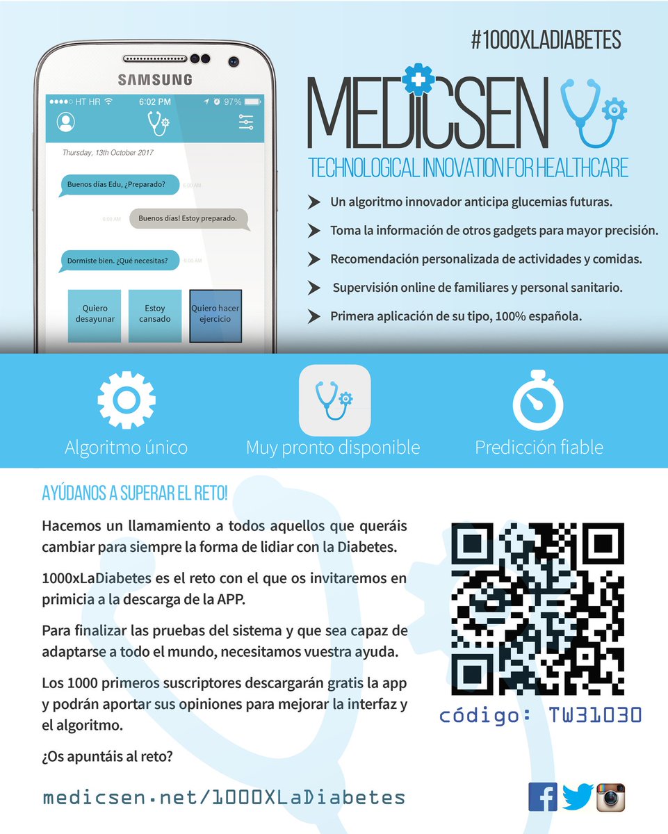 Medicsen_ES's tweet image. #1000XLaDiabetes

Con este reto pedimos la ayuda de 1.000 pacientes que participen en medicsen.net/1000XLaDiabetes

Ayudadnos a lograrlo!