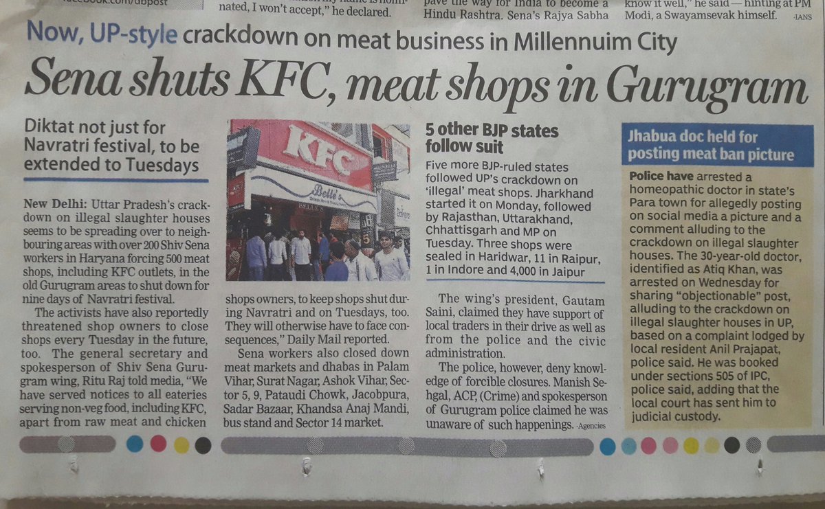mp_india's tweet photo. I ❤ #Navratri &amp; NO #Meat, but this? We need better #Law Bearers #Journalism #MadhyaPradesh #India #food https://t.co/81syWixE1W