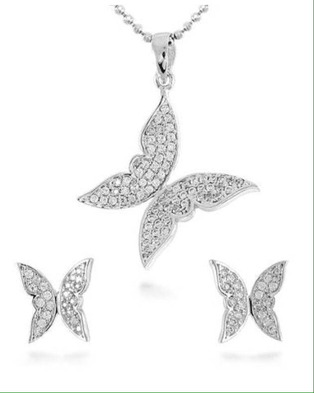 distinctsilver's tweet photo. Sterling silver Butterfly pendant, necklace and earring set-encrusted with cubic zirconia stones. https://t.co/ITY11Oiv8P #BeDistinctive https://t.co/lmg0BuLXMv