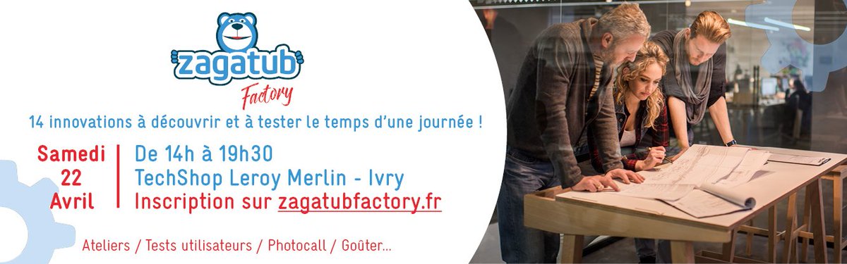 Zagatub's tweet image. On lance la #ZagatubFactory : la 1ère journée d&apos;ateliers tests exclusifs avec 14 start-up! 
Inscription gratuite --&amp;gt; zagatubfactory.fr
