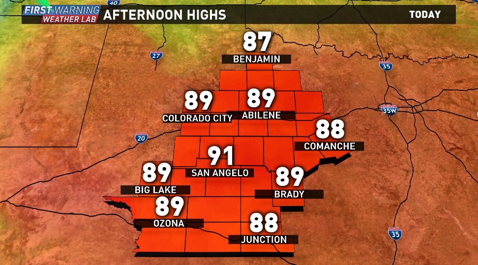 rcodytv's tweet photo. I think we deserve a forecast like this after a wild week of weather! Highs near 90 with plenty of sunshine :) https://t.co/0ZpdHRiaEM
