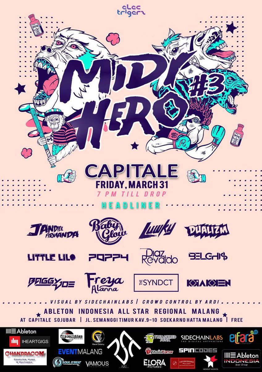 Electrigerz and Ableton Indonesia PRESENT | Midihero #3 | 2017
 Tonight Capitale - Soekarna Hatta, Malang
#ableton #abletonlive #abletonindo