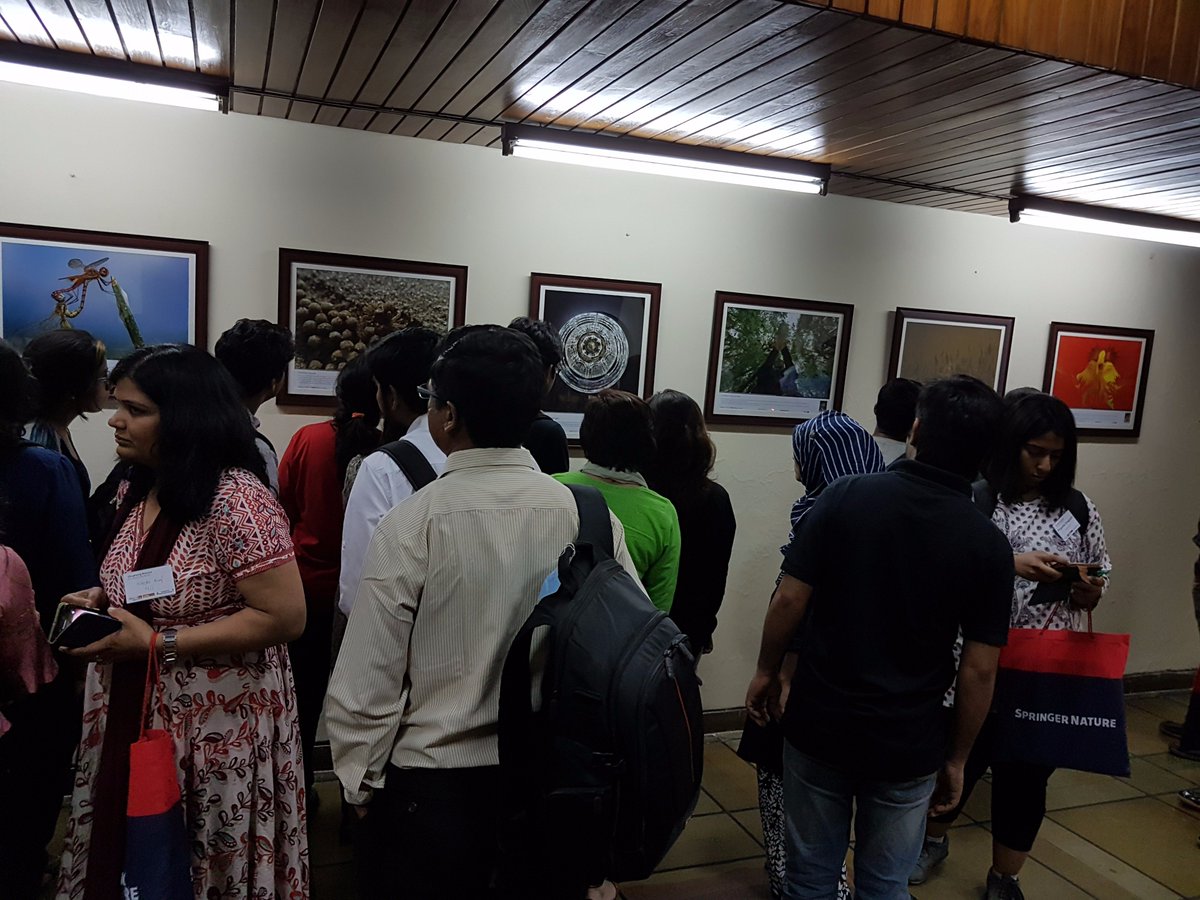 NatureInd's tweet photo. First @NatureInd photo exhibition opened by @IndiaDST secy @Ashutos61 wid a talk on #VisualisingScience @India_Alliance https://t.co/9V3EBCVcLP