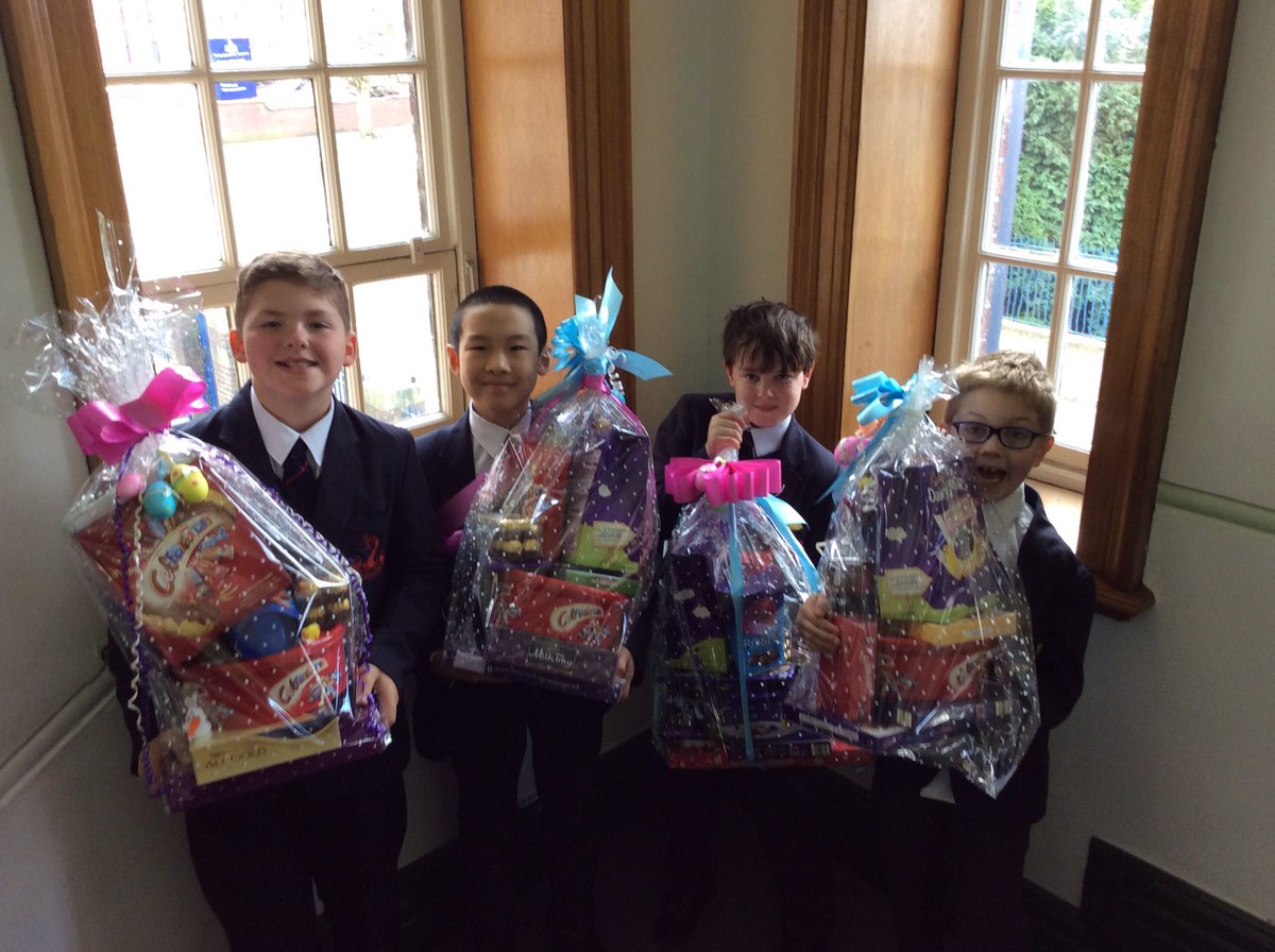 BGSBJunior's tweet photo. Junior School winners of the @bgsboyspa PA raffle show off their early Easter chocolate surprises! https://t.co/FYmtUvyTeA