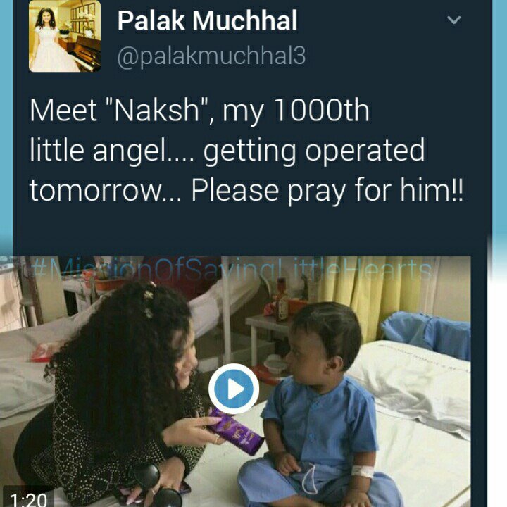 roytheroy6's tweet photo. @palakmuchhal3.. U saved more than 1000 hearts 💕.. Millions hearts will pray for U.. H B D &amp; many many Happy returns of the day Mam.. ✌️👍 ✌️ https://t.co/kLdpH6aWx1
