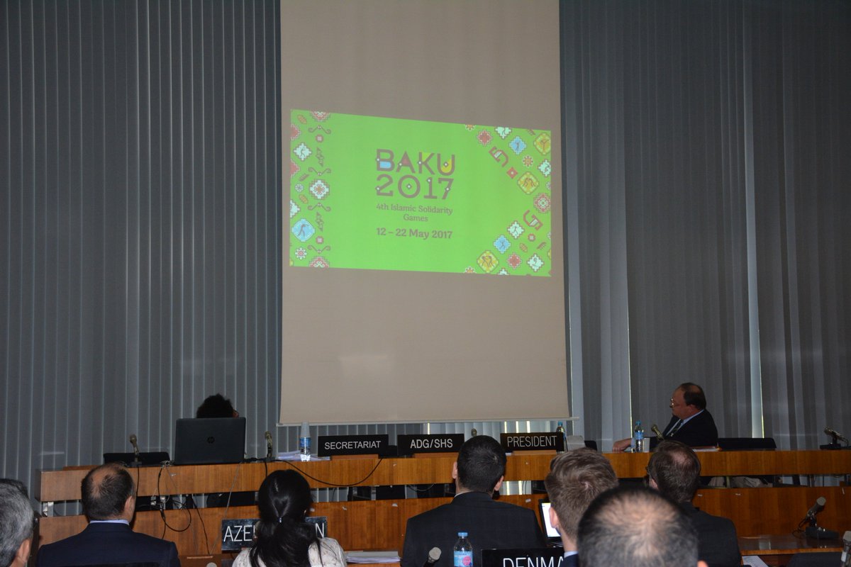 Made a presentation of 4th #IslamicSolidarity Games @Baku2017isg to be held in #Baku, #Azerbaijan on 12-22 May @UNESCO CIGEPS meeting