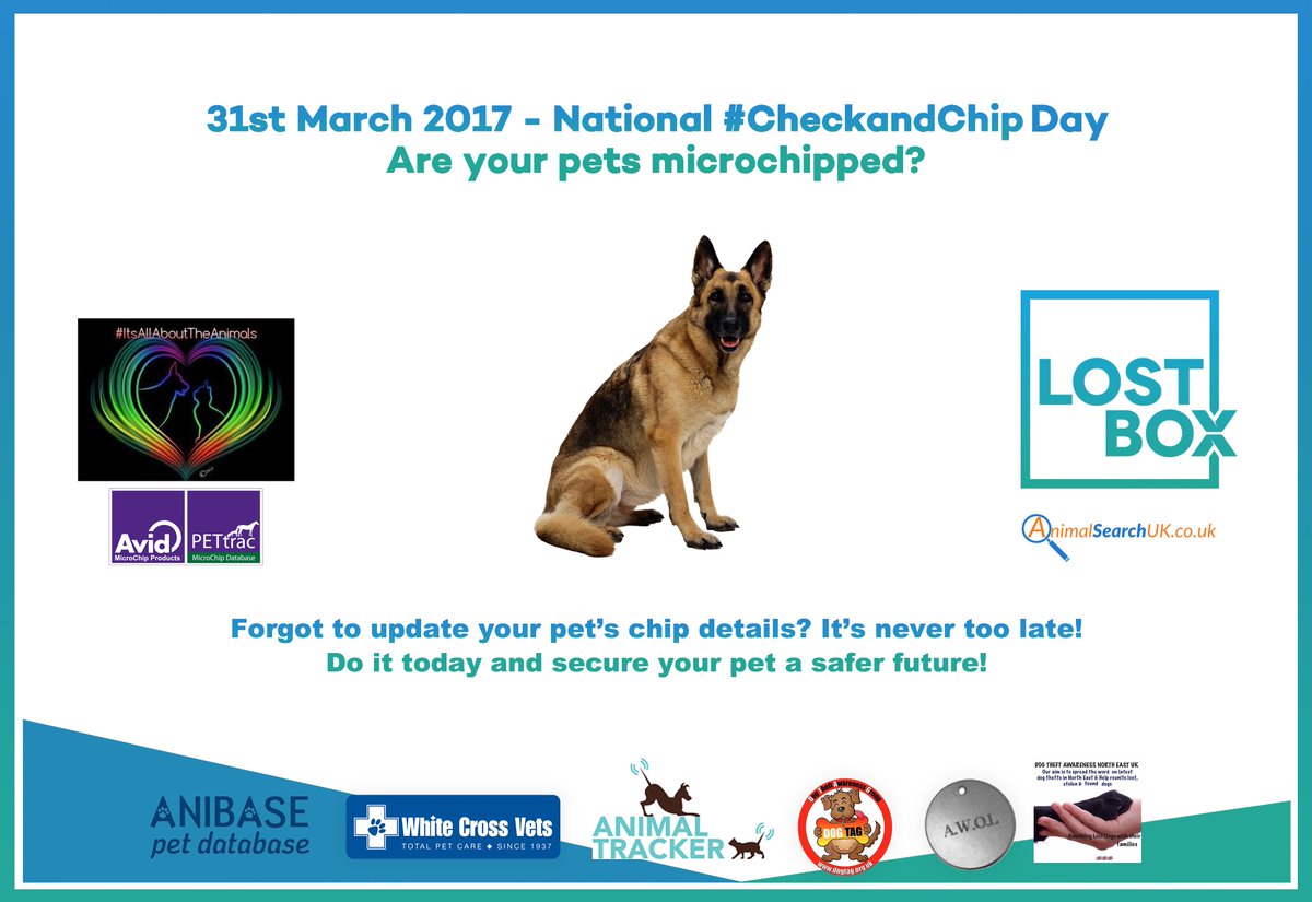 Not updating your pet's microchip details puts you at risk of being separated from your beloved pet forever! Please RT! #CheckandChip