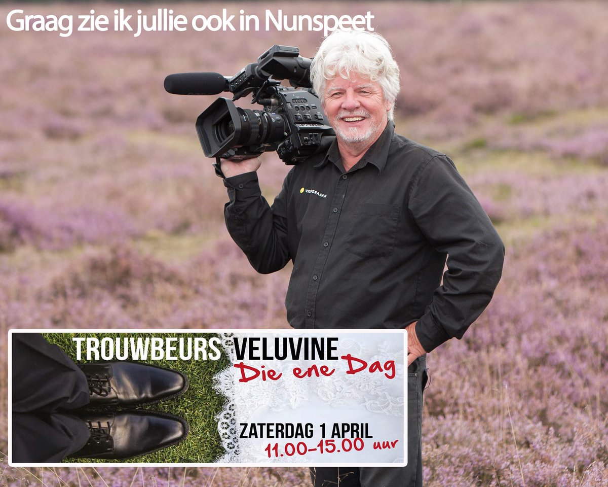 Ik zie jullie morgen op de trouwbeurs in Nunspeet.