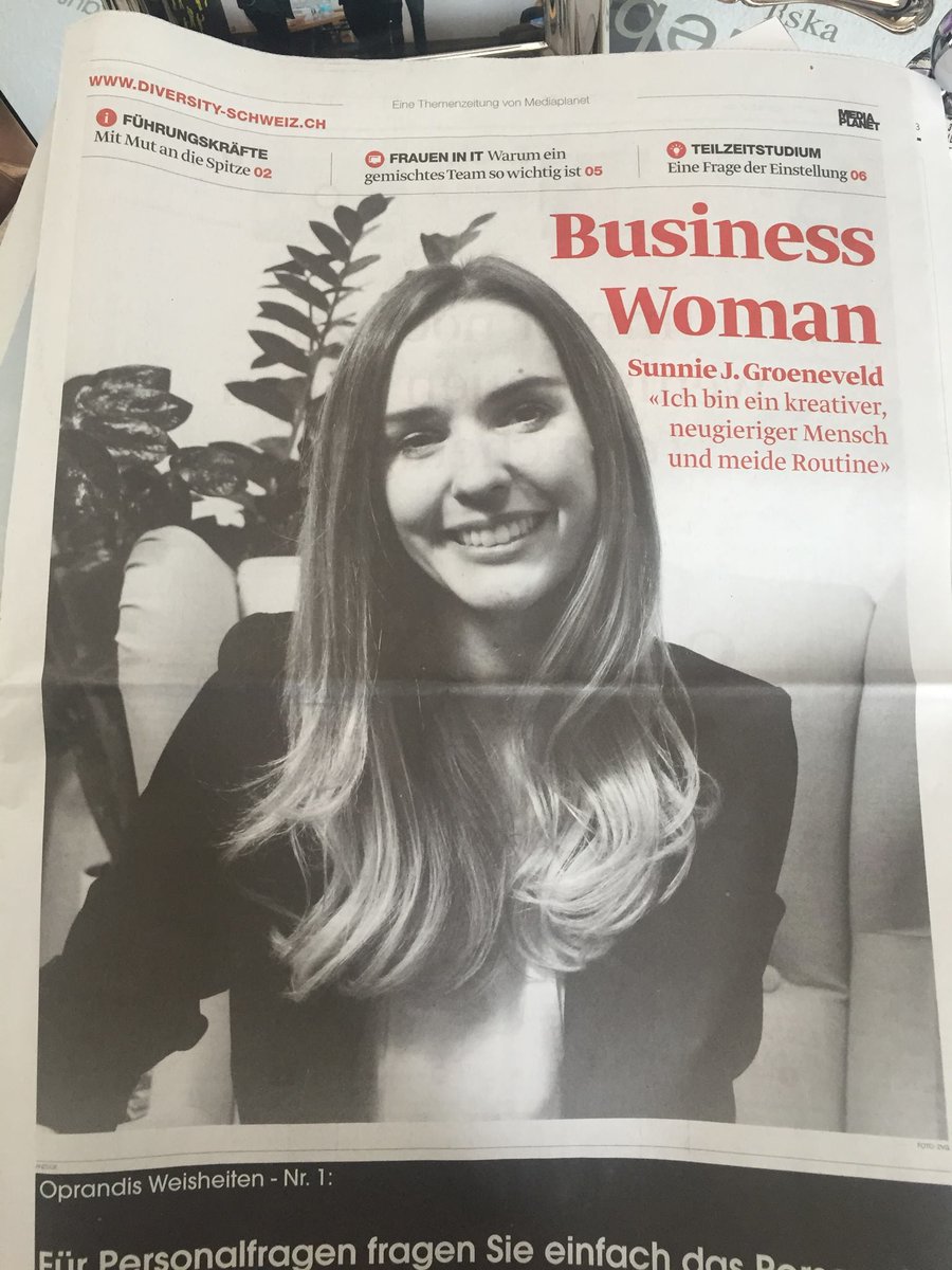 MPloumaki's tweet photo. Congrats @sunniejaye Managing Partner @Inspire925 &amp;1 of youngest female Board Members in CH featured @tagesanzeiger! https://t.co/j5pRP5R1bC https://t.co/IrEZCDRd9q