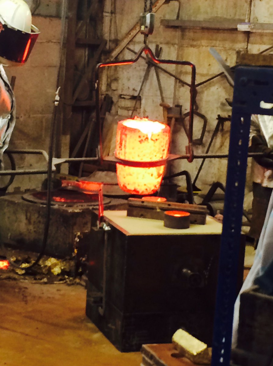 Aluminium bronze heaters being cast today @1100 degrees C #soloheat #extrusion #heaters