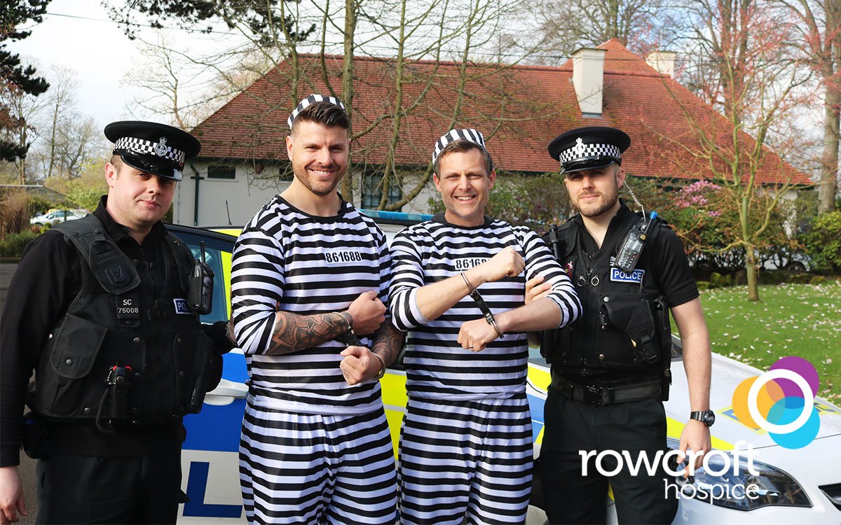 RowcroftHospice's tweet photo. These 2 @prestigesupcar &amp; #GetplasteringSouthWest have been caught inpersonating the Stig - Will they be set free?! https://t.co/ECW1CCbYxR https://t.co/KE1PwkttAq