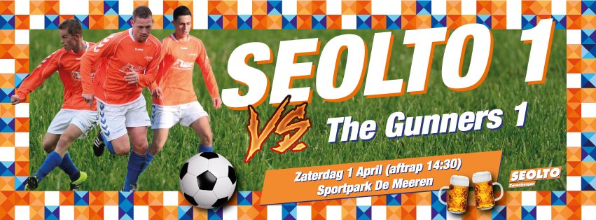 Nog 1 nachtje slapen... De absolute kraker in 4C! 
#Seolto - The Gunners, 1️⃣🆚2️⃣! 
Zien we je morgen op ons sportpark?! 🔥💥⚡️ #wijzijnseolto