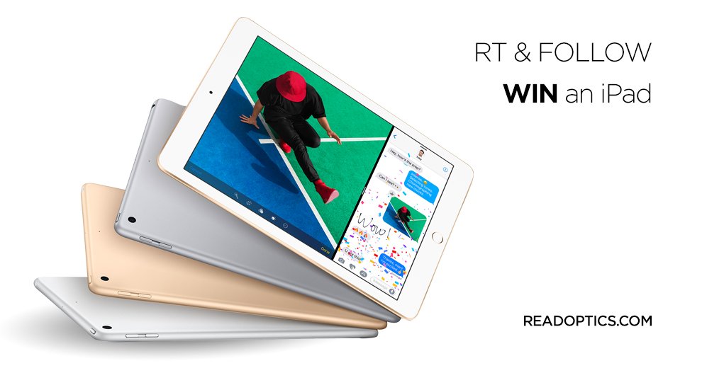 ReadOptics's tweet photo. RT &amp; FOLLOW for YOUR chance to #WIN an #iPad | https://t.co/cO8wp3VmNa  #competition https://t.co/dWBrjtzDhc