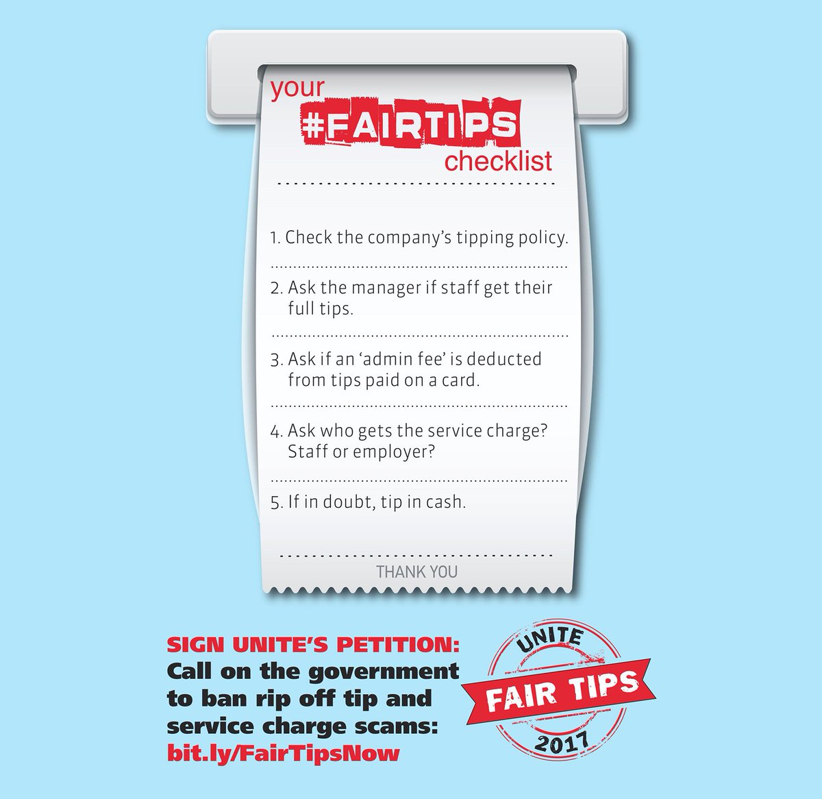 unitetheunion's tweet photo. PETITION: Bad bosses still have their hands in the tips’ jar over a year after the government vowed to act https://t.co/kyvbLFSnXN #FairTips https://t.co/EyHpw57yFb