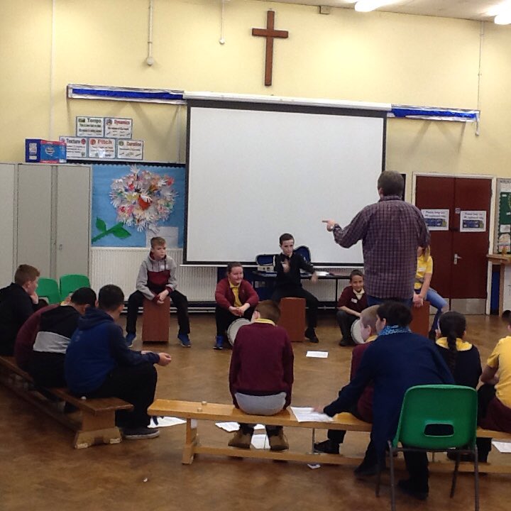 Year 5 are learning about beat with Mr Smith <a href="/emmacmuso/">emmacmuso</a> #musiceducation #StAmusic