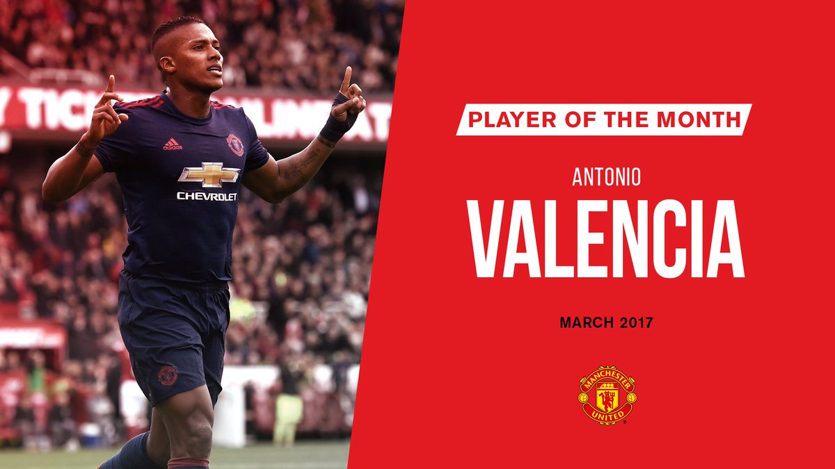 ManUtd's tweet image. Our machine. 🤖  
Our warrior. 💪
And now, our #MUFC Player of the Month for March! 🏆

Congratulations, @Anto_V25! 👏