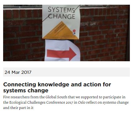FutureEarthNorw's tweet photo. 5 researchers we helped attend #EcoCh2017 reflect on the conference &amp; their role in systems change &amp; #sustainability https://t.co/VIkQyc0NON https://t.co/6uj8ZVk4S2