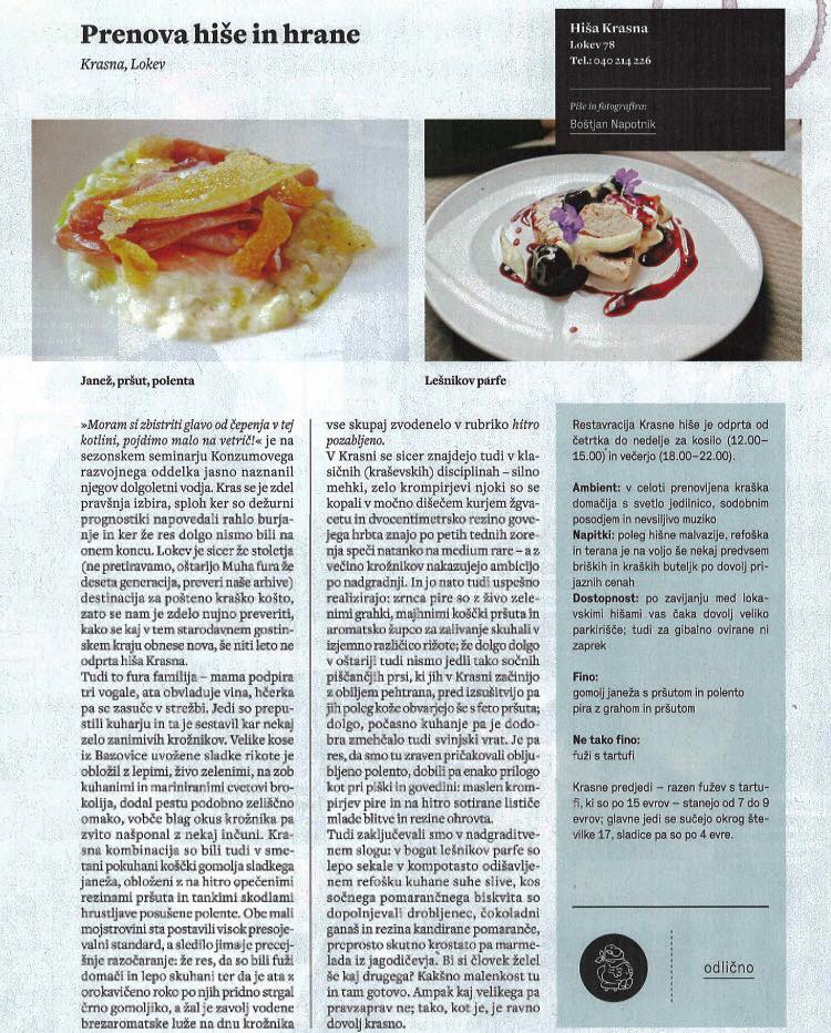 Članek o <a href="/HisaKrasna/">Hiša Krasna</a> v čespoisu Mladina (<a href="/SpletnaMladina/">Mladina</a>) #hisakrasna #article #food #slovenija