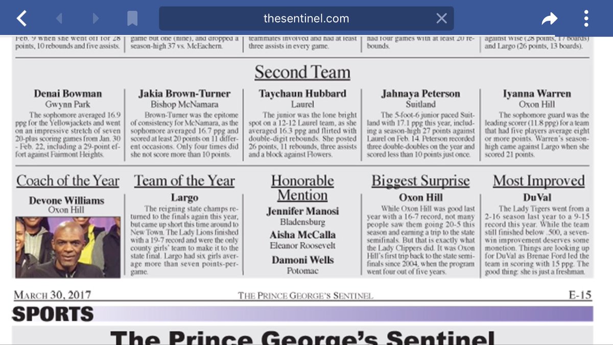 Congrats to Coach Devone Williams for being named Coach of the Year by the <a href="/PGSentinel/">The PG Sentinel</a>! #clipperpride