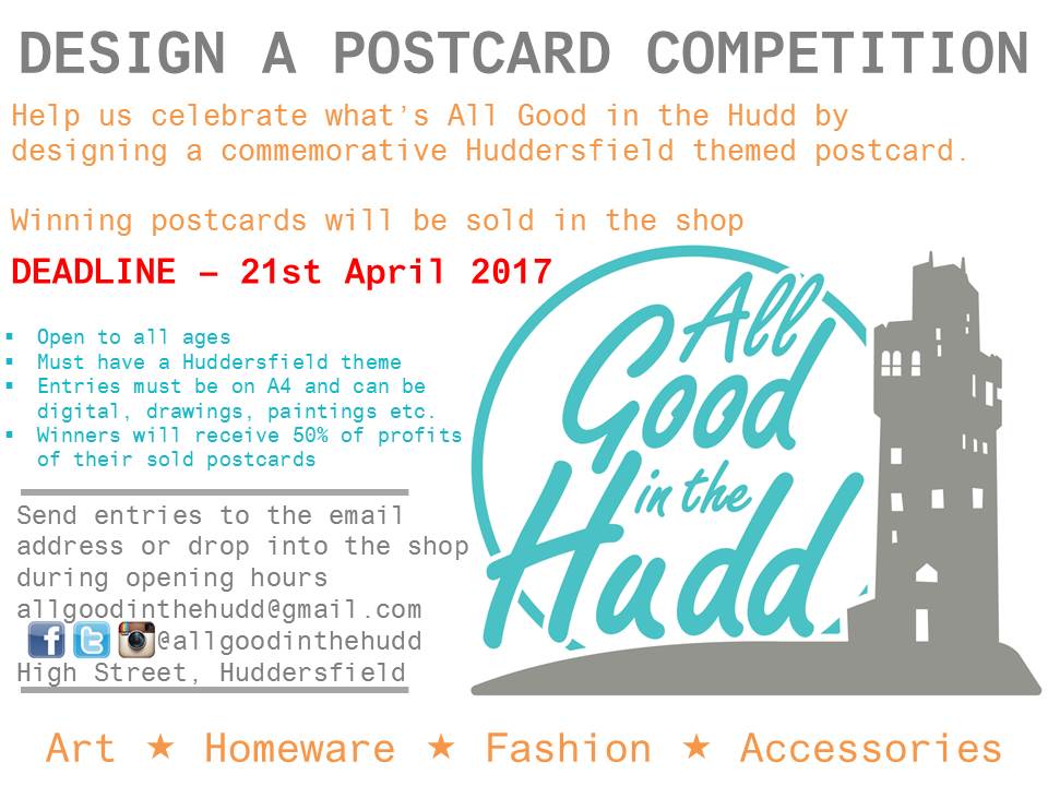 goodinthehudd's tweet photo. our postcard competition is now open!!! https://t.co/drpXDeHKv2