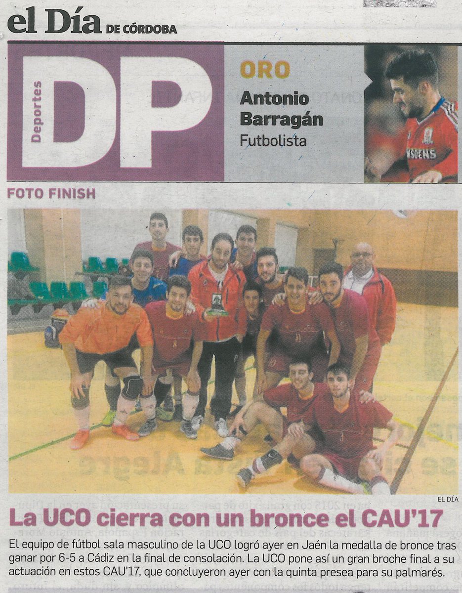 deporte_uni_UCO's tweet photo. .@Univcordoba @AGarciaV82 @antoniorayacarm @eldiacordoba @CorDeportes #CAU2017 no hay 2 sin 3 viernes con brote en la prensa escrita local, persiste la #FiebreGranateUCO efecto final->🏆🏆🏆🏆🏆Gracias #UCOfighters💪 https://t.co/E6HYwZEwVc