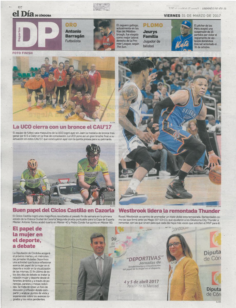 deporte_uni_UCO's tweet photo. .@Univcordoba @AGarciaV82 @antoniorayacarm @eldiacordoba @CorDeportes #CAU2017 no hay 2 sin 3 viernes con brote en la prensa escrita local, persiste la #FiebreGranateUCO efecto final->🏆🏆🏆🏆🏆Gracias #UCOfighters💪 https://t.co/E6HYwZEwVc