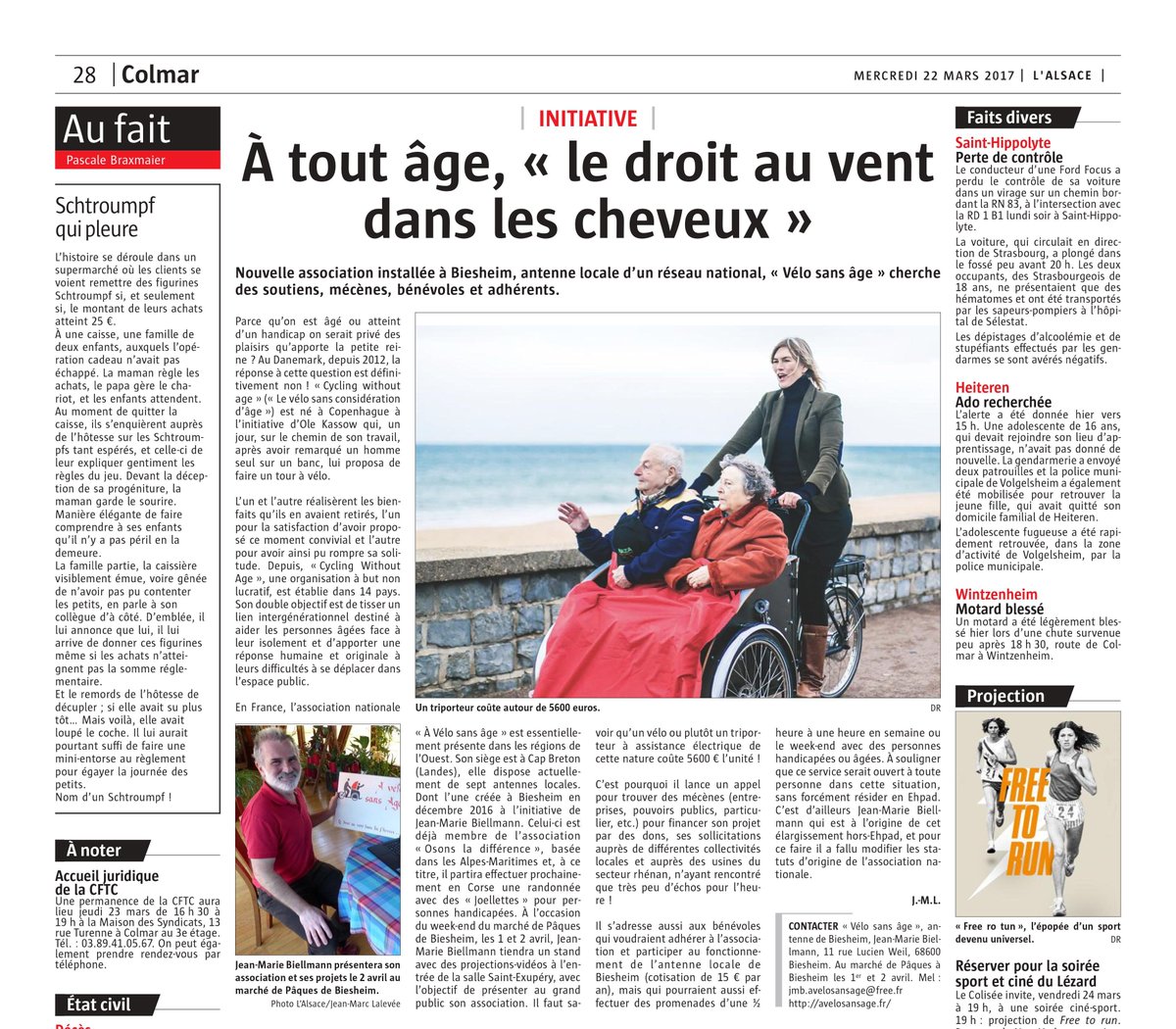 Bienvenue L'Alsace! Jean-Marie a crée une antenne d'AVSA à Biesheim (68). Il présentera ses projets le 2/04 au marché de Pâques de Biesheim.