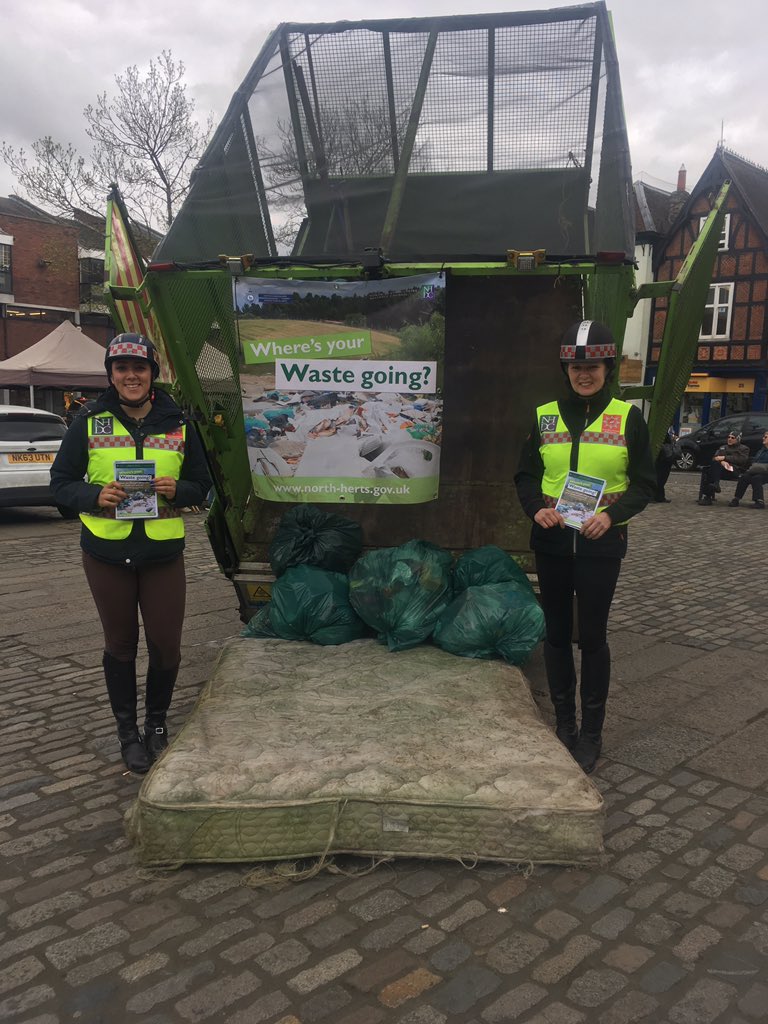 Our CHiPS riders Sally and Claire helping at our Hitchin Waste Aware event today.