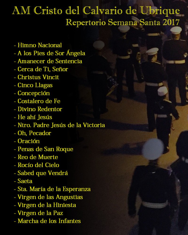 Os presentamos nuestro repertorio para la #SemanaSanta2017.