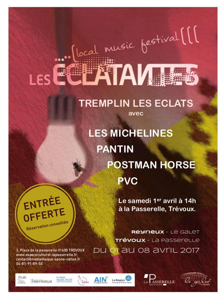 ClaireMarinoni's tweet photo. Tremplin "Les Éclats" samedi 14h à La Passerelle à #Trévoux !! @GaletJt @MedLaPasserelle partenariat #Addim01+ infos https://t.co/xaPPAxKztw https://t.co/kuDHA80QCj
