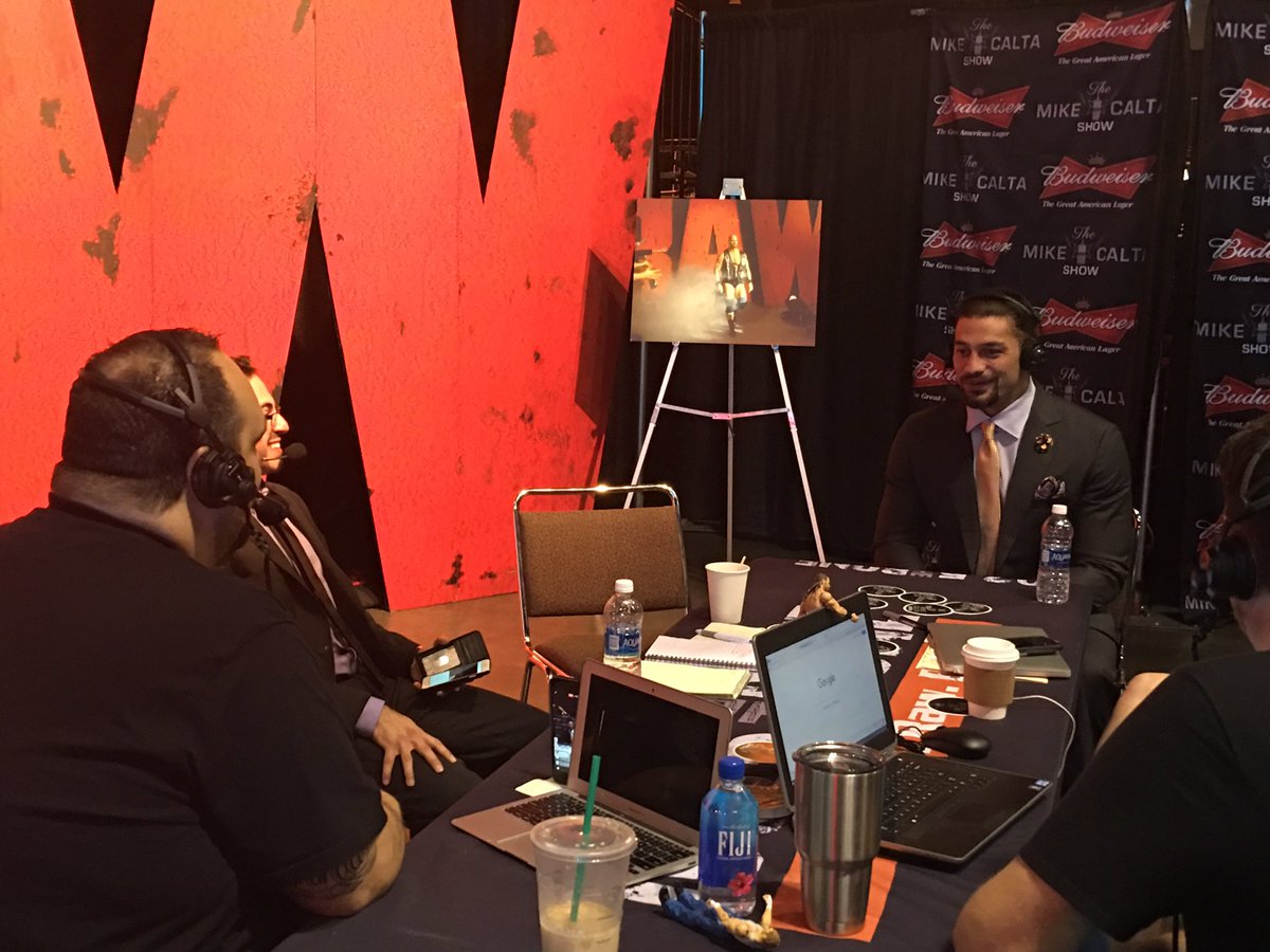 1025TheBone's tweet photo. Yeah! @WWERomanReigns sits down with @MrMikeCalta https://t.co/BLlXLnhJU7