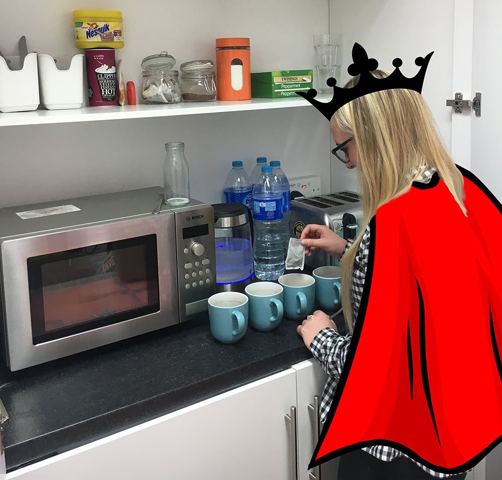 EnergistUK's tweet photo. Sally making tea for the team on #NationalKindnessDay ☕️ Chocolate for the first 5 re-tweets to get you in that #FridayFeeling 🍫 #TeaHero https://t.co/5VdHxJHiIH
