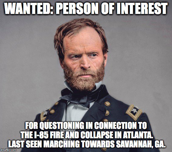 soubuckeye's tweet photo. I think we know how the I-85 fire started. #85collapse #atlantafire #ATLtraffic #interstate85 #InterstateFire #CivilWar https://t.co/Jv3KSB5TEm