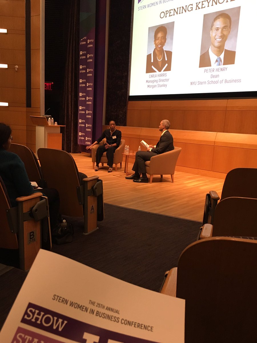 chenjennifer's tweet photo. Thrilled to see Dean Henry so strongly supporting Stern Women in Biz. Opening the day interviewing @morganstanley MD Carla Harris. @nyuSWIB https://t.co/vTCV7SfqqW